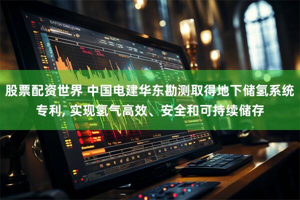 股票配资世界 中国电建华东勘测取得地下储氢系统专利, 实现氢气高效、安全和可持续储存